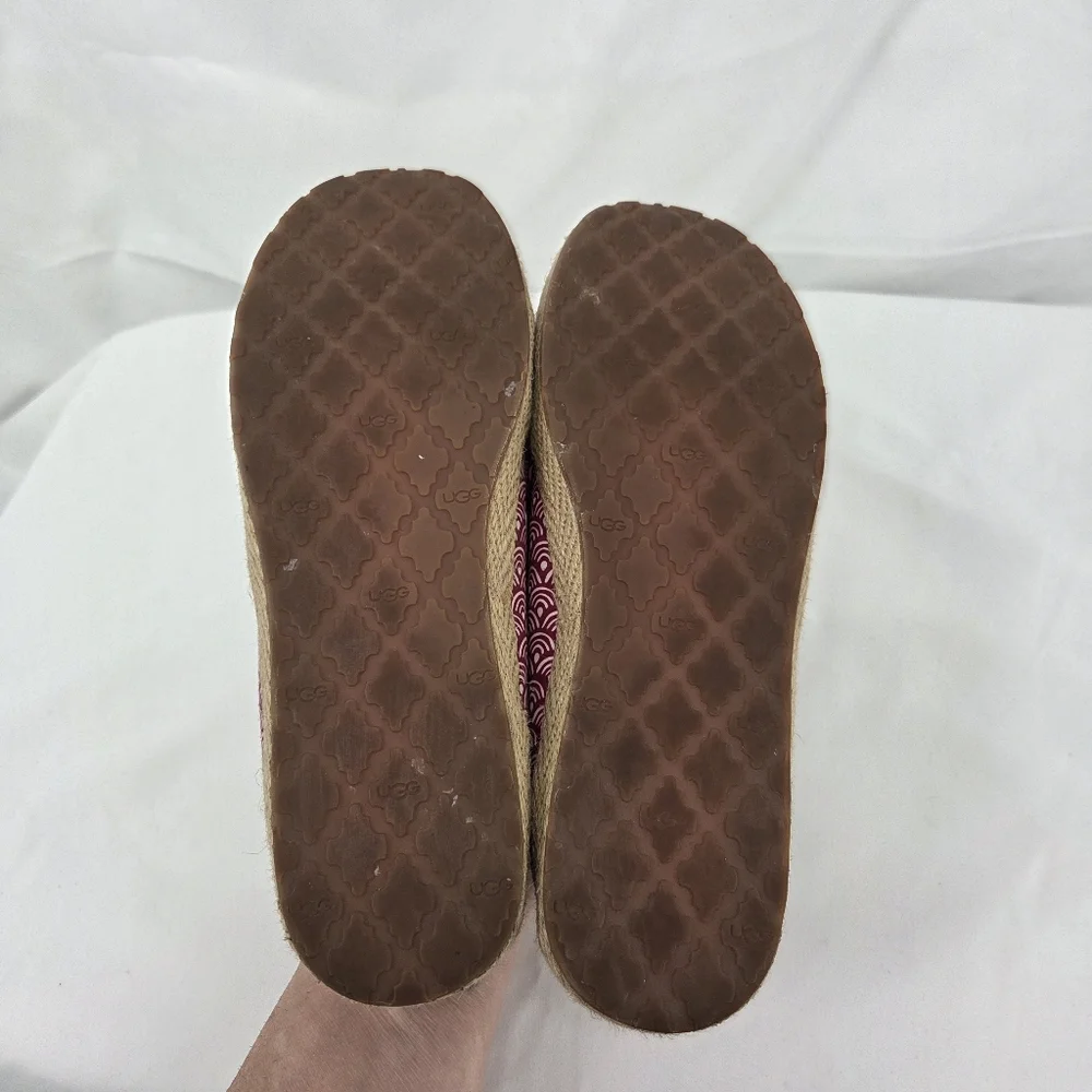 Ugg Australia Syleste Scallop Women's Pink Patterned Espadrilles Sz 8 - Picture 7 of 9